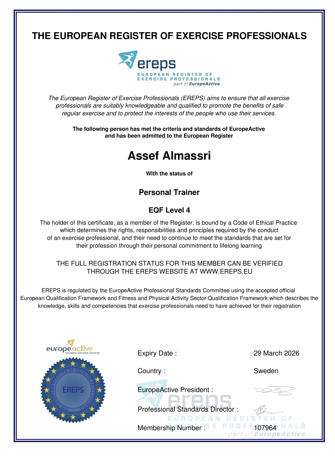 PT certificate 2